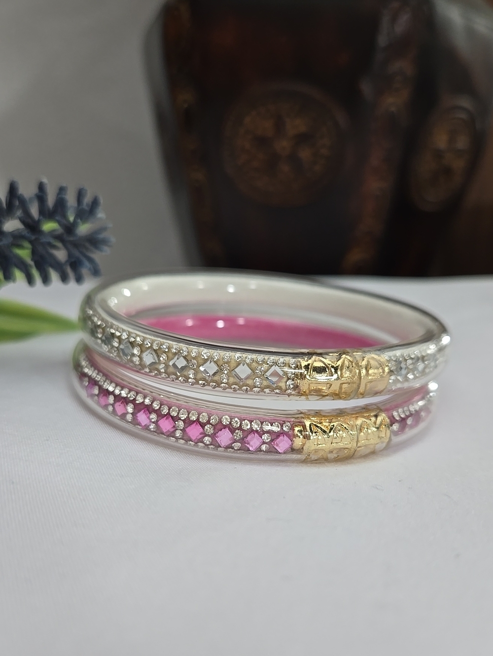 All Weather Bangles In Tzubbie-sized Infused With Bold 8mm Crystal NOT  Budhagir